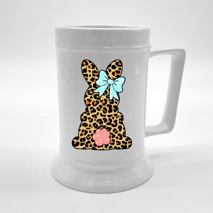 Easter Bunny Leopard Print Front & Back Beer Stein