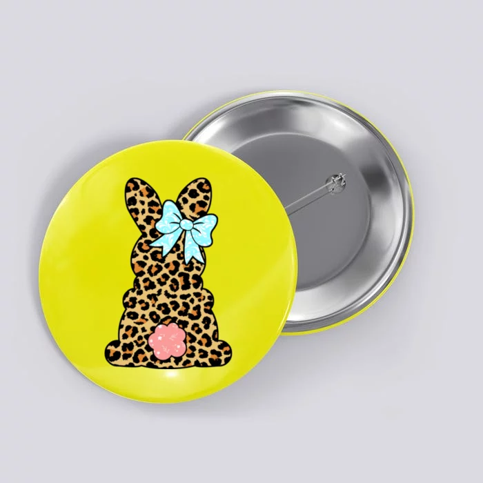 Easter Bunny Leopard Print Button