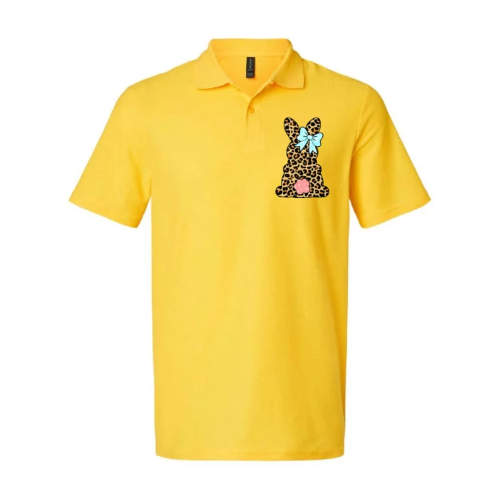 Easter Bunny Leopard Print Softstyle Adult Sport Polo