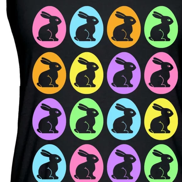 Easter Bunny Rabbit Eggs Ladies Essential Flowy Tank