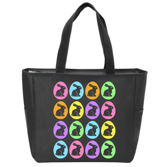 Easter Bunny Rabbit Eggs Zip Tote Bag