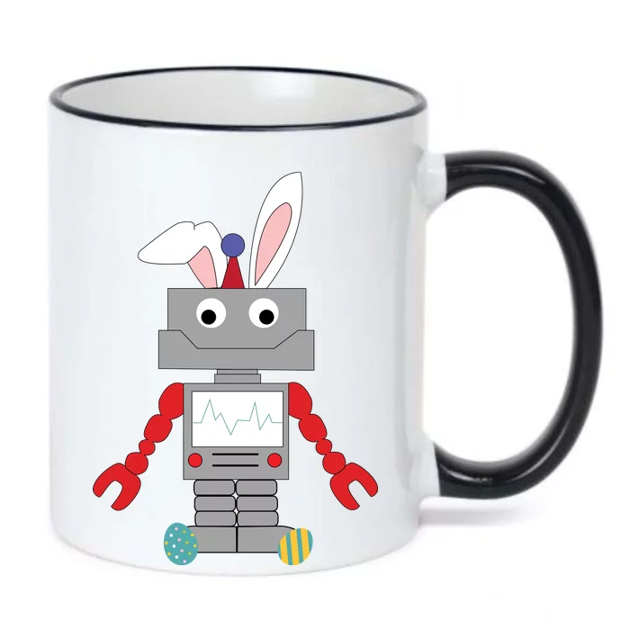 Easter Bunny Robot Black Color Changing Mug