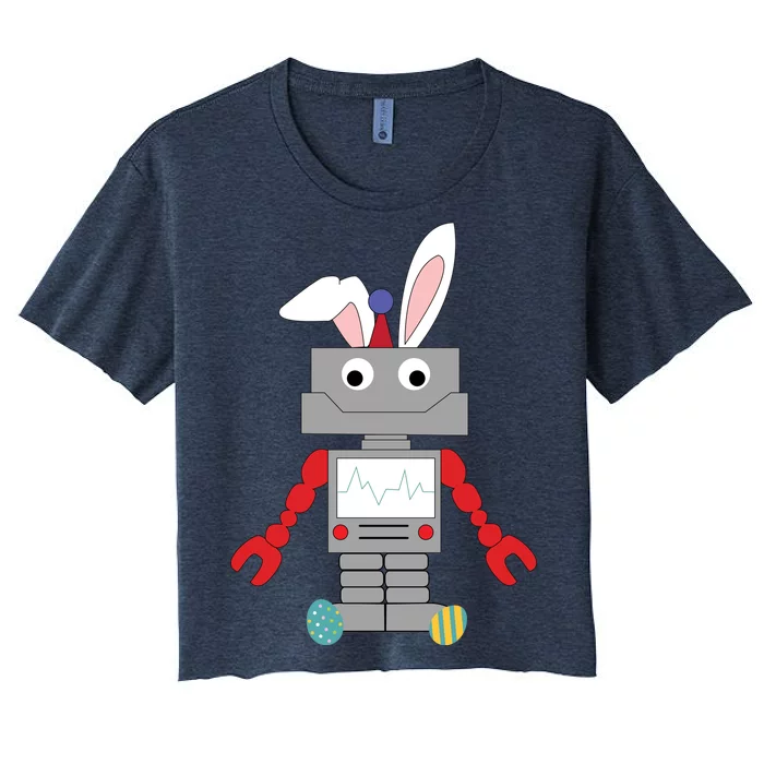 Easter Bunny Robot Women's Crop Top Tee