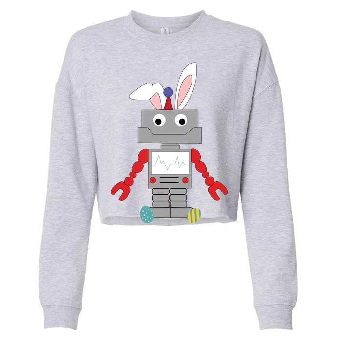 Easter Bunny Robot Cropped Pullover Crew