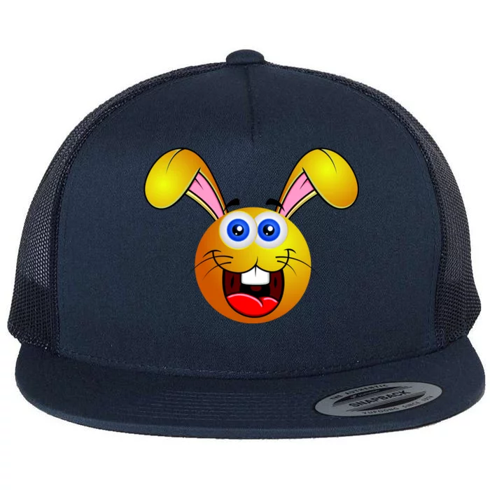 Easter Bunny Simley Emoji Flat Bill Trucker Hat