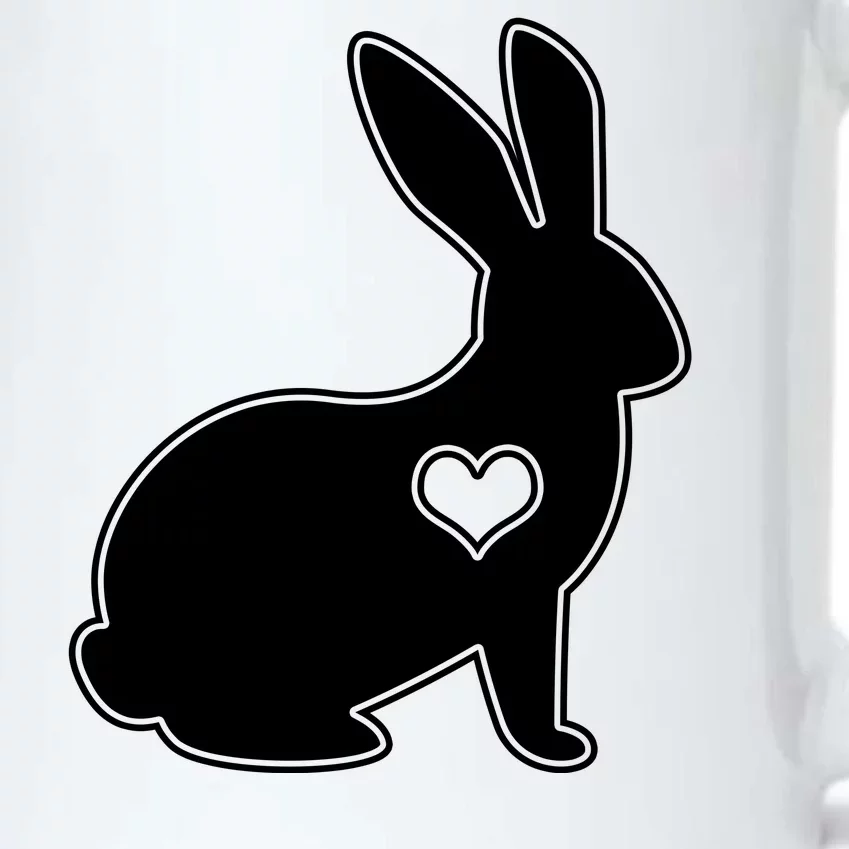 Easter Bunny Simple Love Heart Black Color Changing Mug