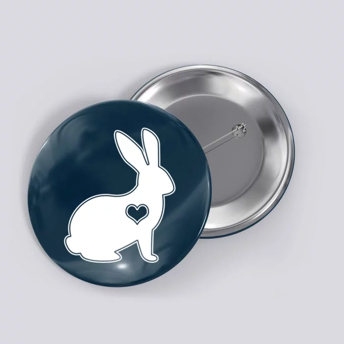 Easter Bunny Simple Love Heart Button