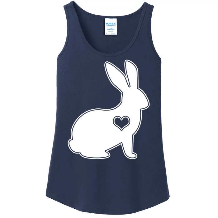 Easter Bunny Simple Love Heart Ladies Essential Tank