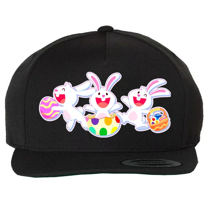 Easter Egg Bunnies Wool Snapback Cap