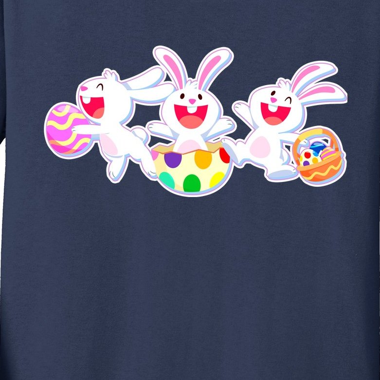 Easter Egg Bunnies Kids Long Sleeve Shirt