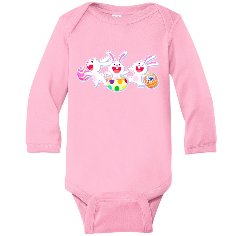 Easter Egg Bunnies Baby Long Sleeve Bodysuit