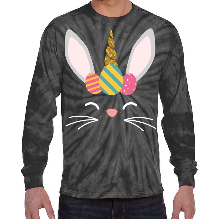 Easter Egg Bunny Unicorn Tie-Dye Long Sleeve Shirt