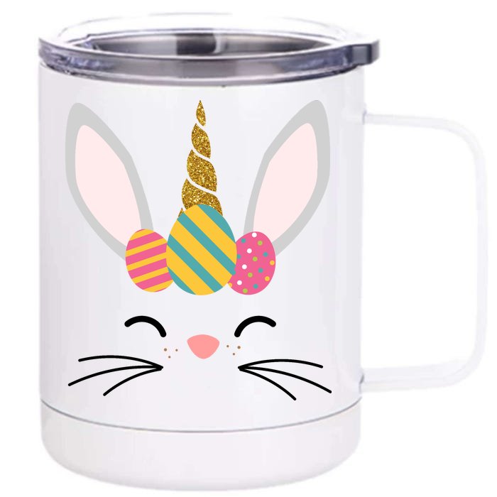 Easter Egg Bunny Unicorn Front & Back 12oz Stainless Steel Tumbler Cup