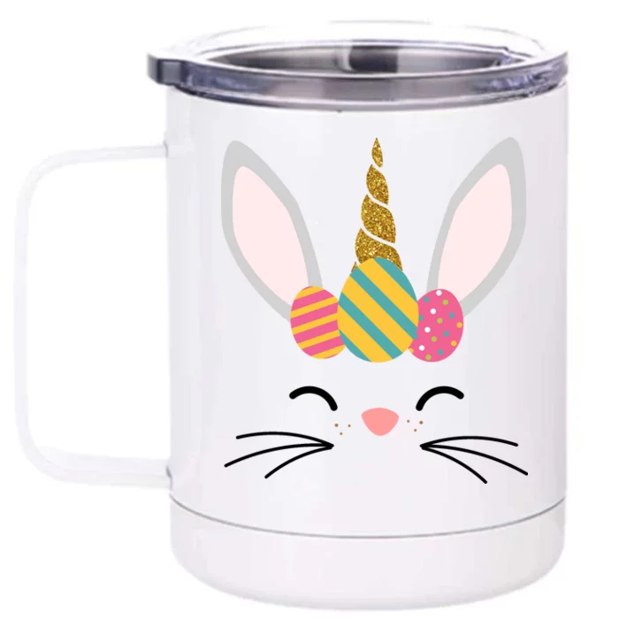 Easter Egg Bunny Unicorn Front & Back 12oz Stainless Steel Tumbler Cup