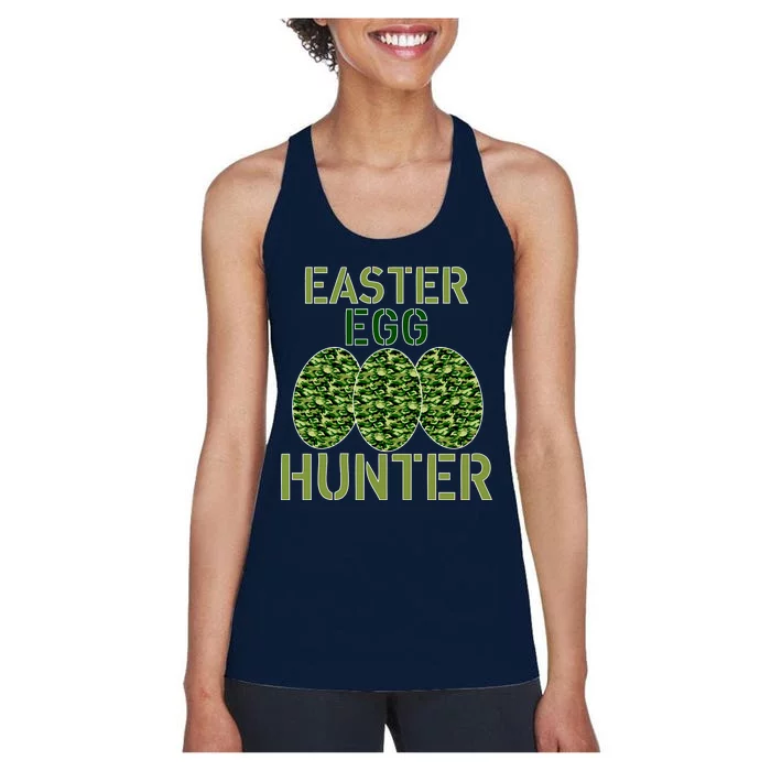 Easter Egg Hunter Camo Eggs Funny Egg Hunt Women's Racerback Tank