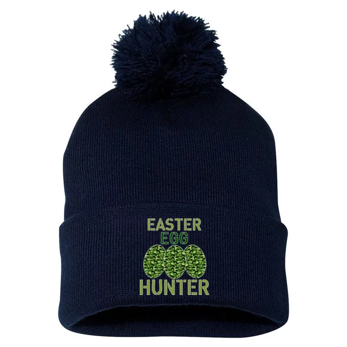 Easter Egg Hunter Camo Eggs Funny Egg Hunt Pom Pom 12in Knit Beanie