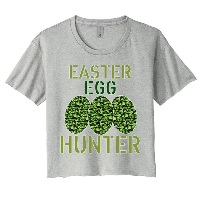 Easter Egg Hunter Camo Eggs Funny Egg Hunt Women's Crop Top Tee