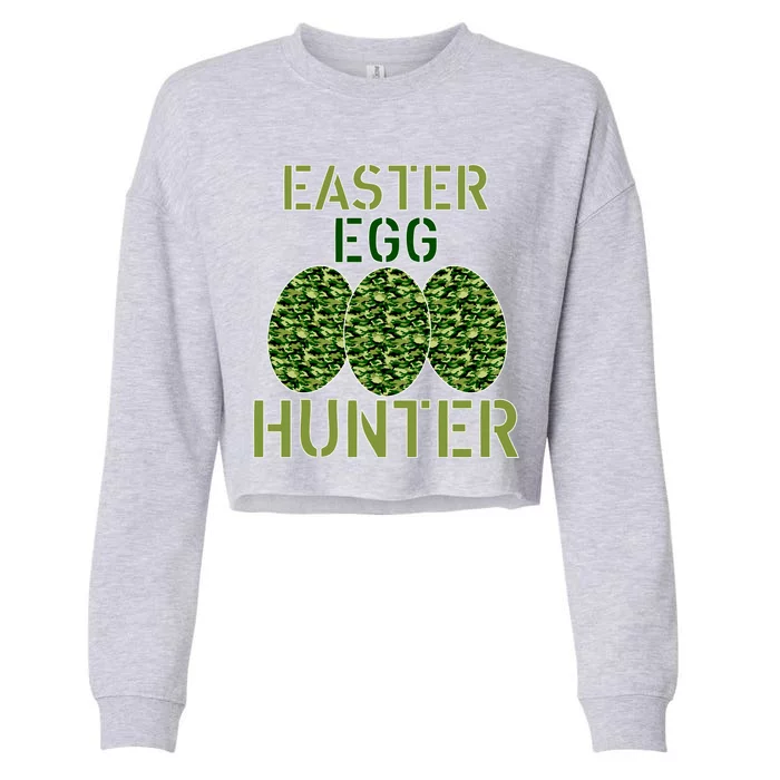 Easter Egg Hunter Camo Eggs Funny Egg Hunt Cropped Pullover Crew