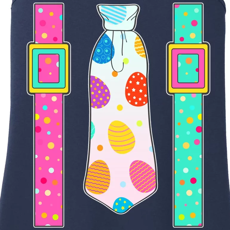 Easter Egg Tie & Suspenders Ladies Essential Tank