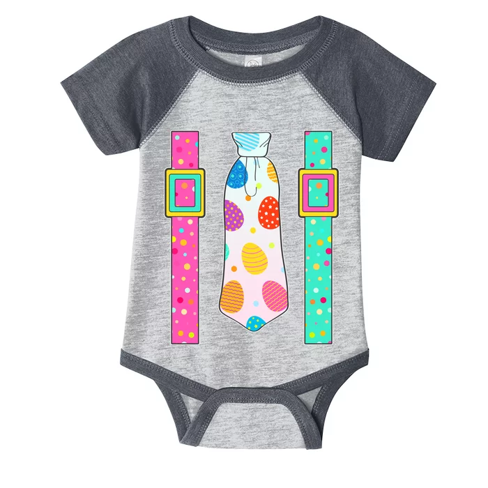 Easter Egg Tie & Suspenders Infant Baby Jersey Bodysuit