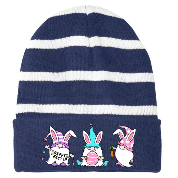 Easter Gnomes Striped Beanie with Solid Band