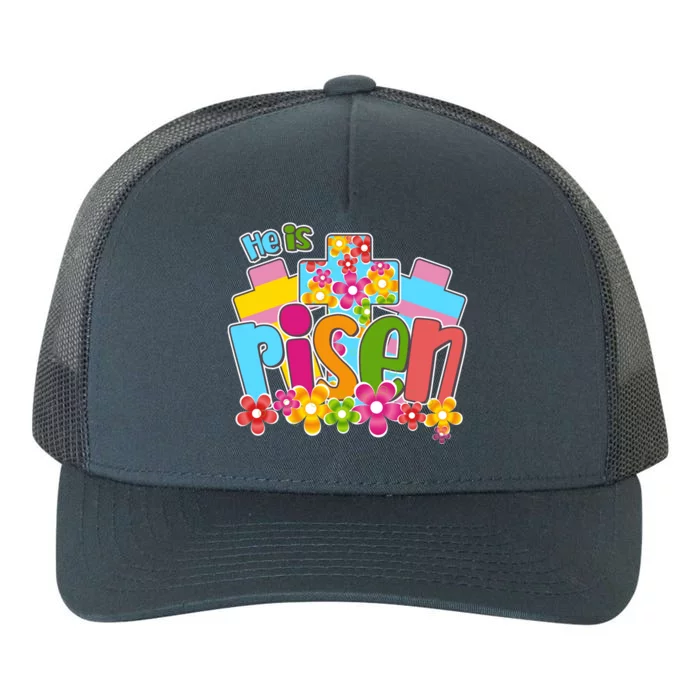 Easter He Is Risen Spring flowers Yupoong Adult 5-Panel Trucker Hat