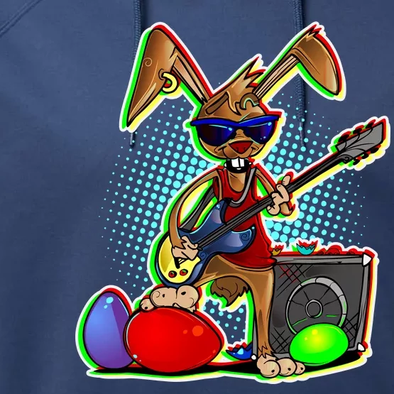 Easter Rock Bunny Performance Fleece Hoodie