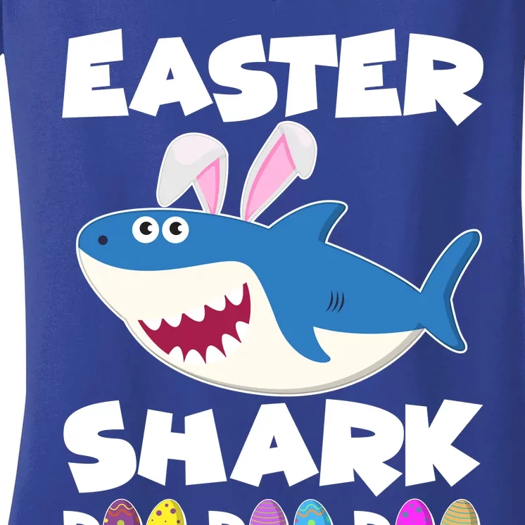 Easter Shark Doo Doo Doo Women's V-Neck T-Shirt