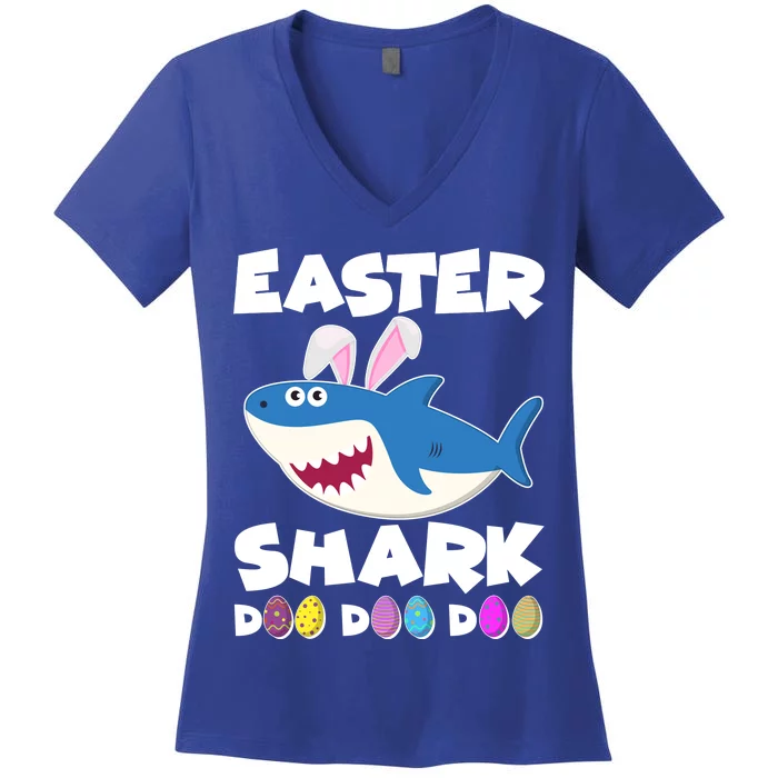 Easter Shark Doo Doo Doo Women's V-Neck T-Shirt