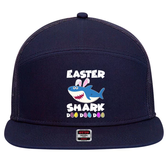 Easter Shark Doo Doo Doo 7 Panel Mesh Trucker Snapback Hat