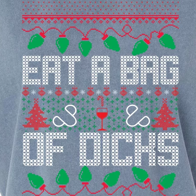 Eat A Bag Of Dicks Offensive Ugly X-Mas Garment-Dyed Women's Muscle Tee