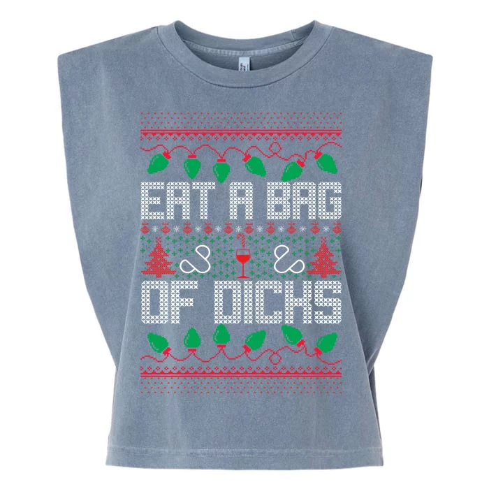 Eat A Bag Of Dicks Offensive Ugly X-Mas Garment-Dyed Women's Muscle Tee