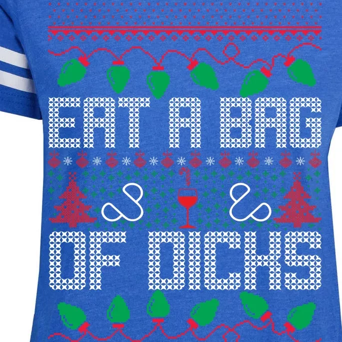 Eat A Bag Of Dicks Offensive Ugly X-Mas Enza Ladies Jersey Football T-Shirt