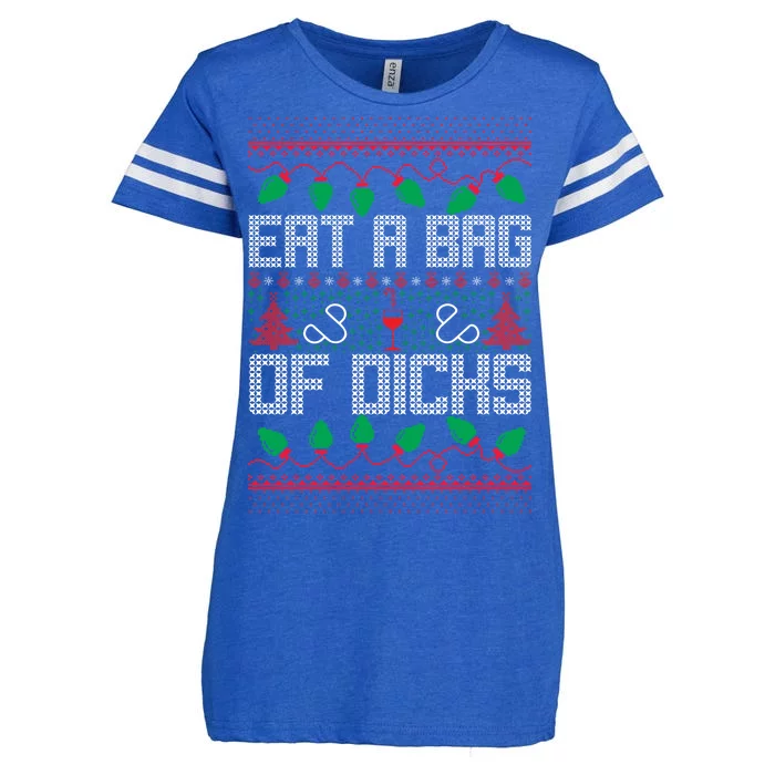 Eat A Bag Of Dicks Offensive Ugly X-Mas Enza Ladies Jersey Football T-Shirt