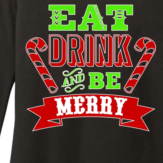 Eat Drink And Be Merry Christmas Womens CVC Long Sleeve Shirt