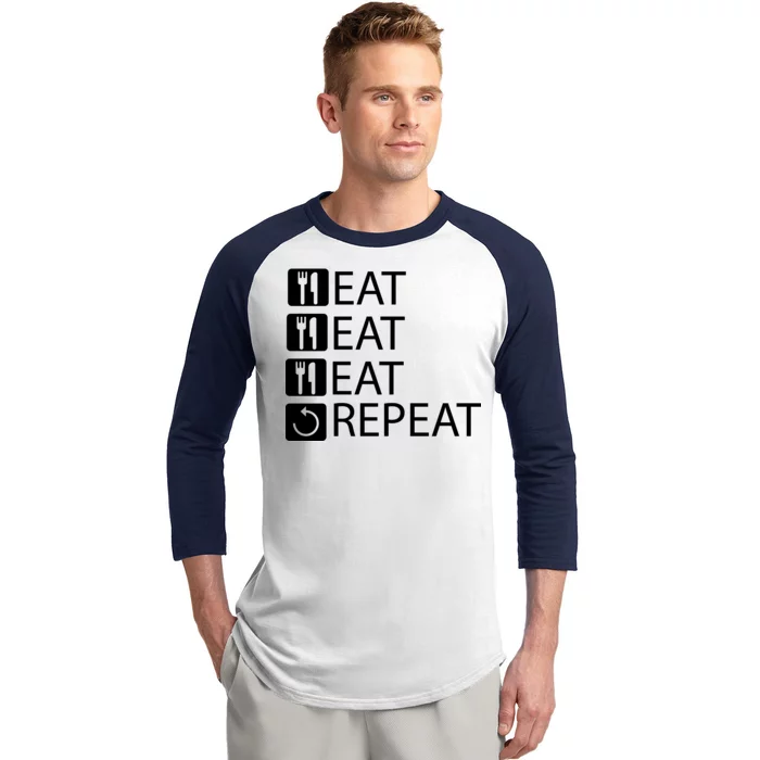 Eat Eat Eat Repeat Baseball Sleeve Shirt