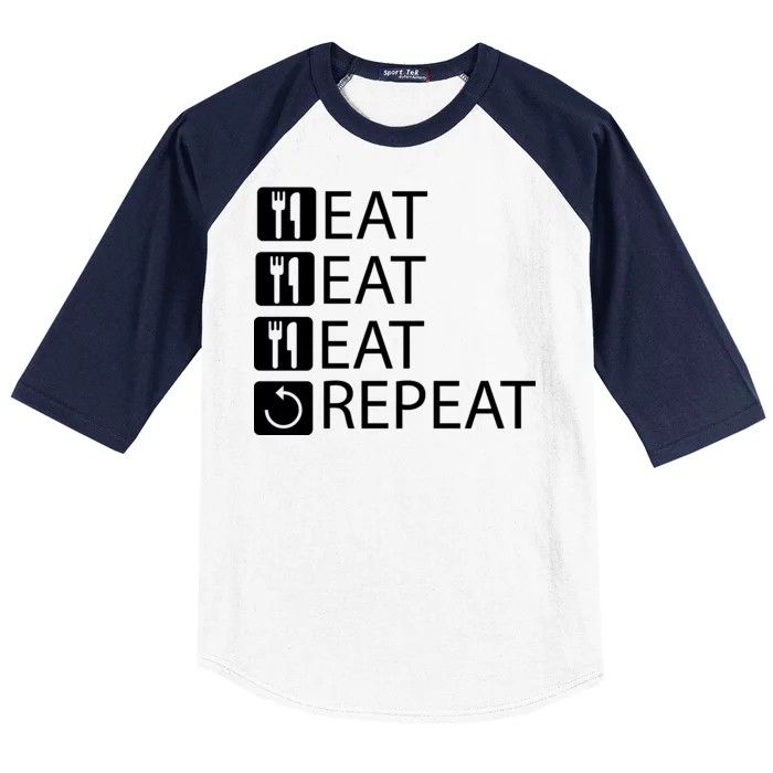 Eat Eat Eat Repeat Baseball Sleeve Shirt