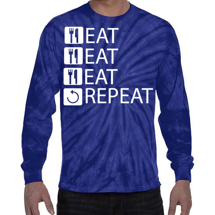 Eat Eat Eat Repeat Tie-Dye Long Sleeve Shirt