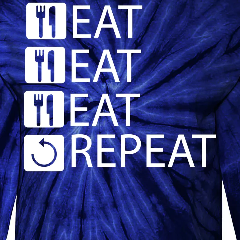 Eat Eat Eat Repeat Tie-Dye Long Sleeve Shirt