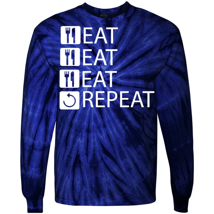 Eat Eat Eat Repeat Tie-Dye Long Sleeve Shirt