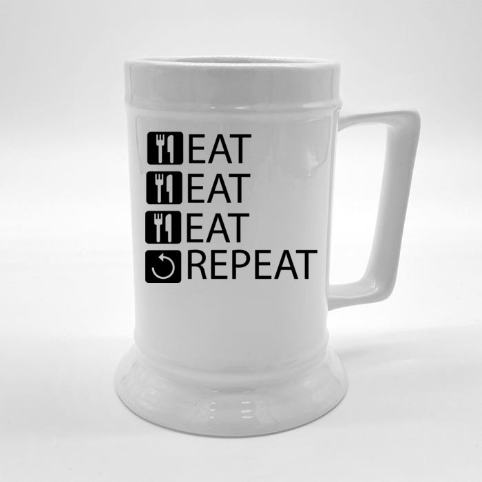 Eat Eat Eat Repeat Front & Back Beer Stein