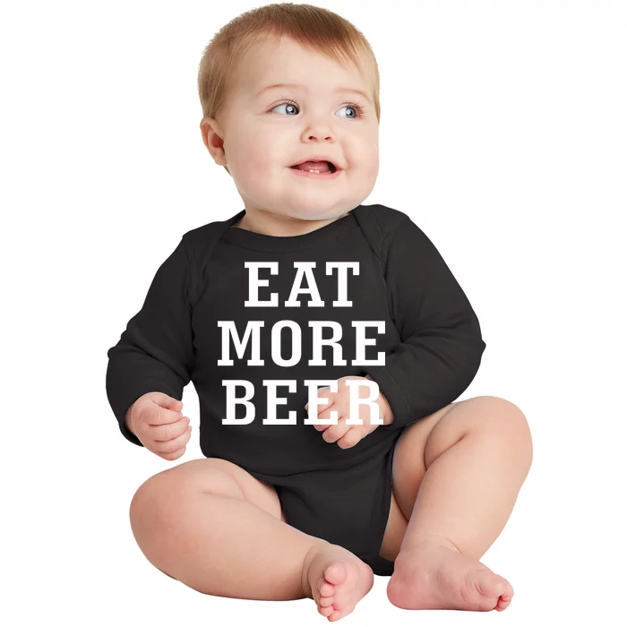 Eat More Beer Baby Long Sleeve Bodysuit