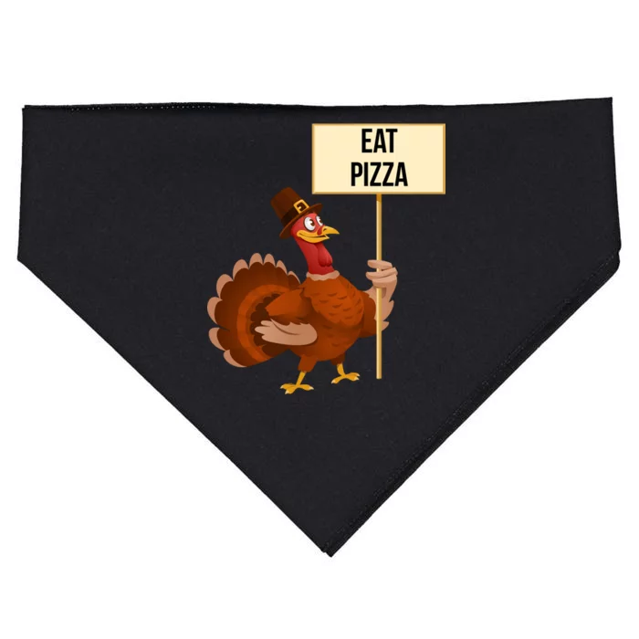 Eat Pizza Funny Turkey USA-Made Doggie Bandana