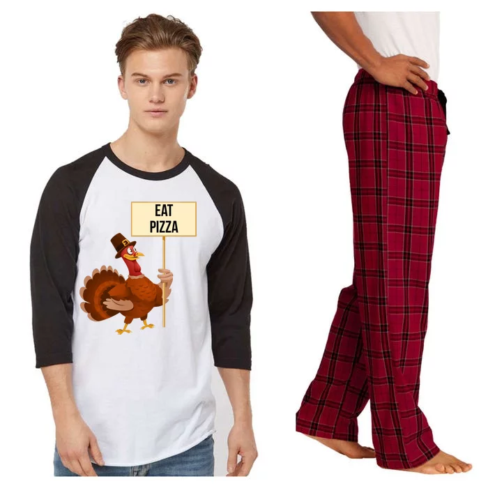 Eat Pizza Funny Turkey Raglan Sleeve Pajama Set