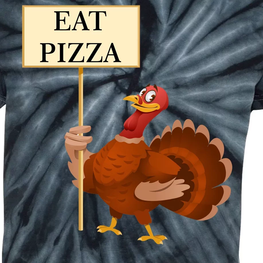 Eat Pizza Not Turkey Kids Tie-Dye T-Shirt