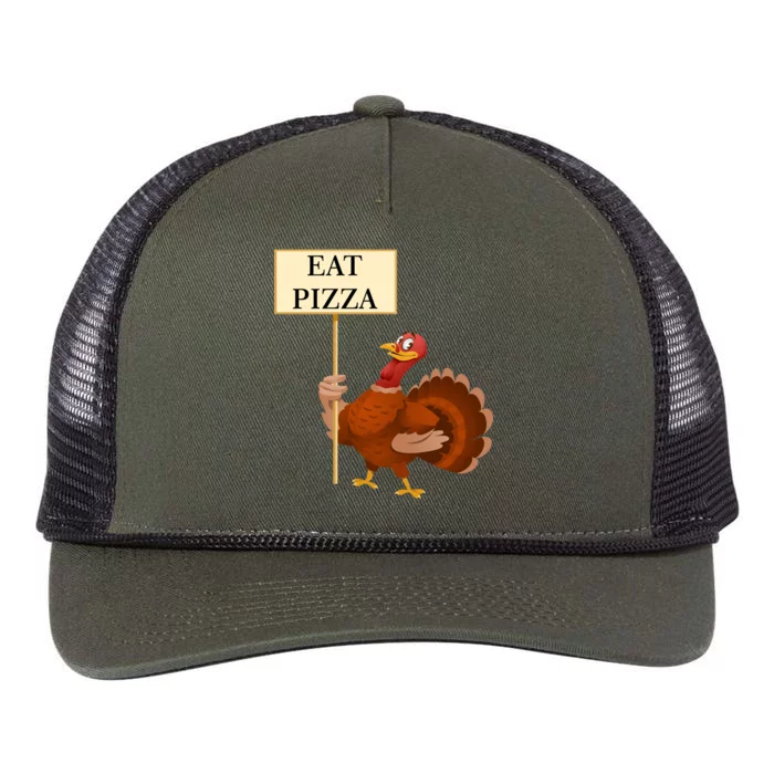 Eat Pizza Not Turkey Retro Rope Trucker Hat Cap