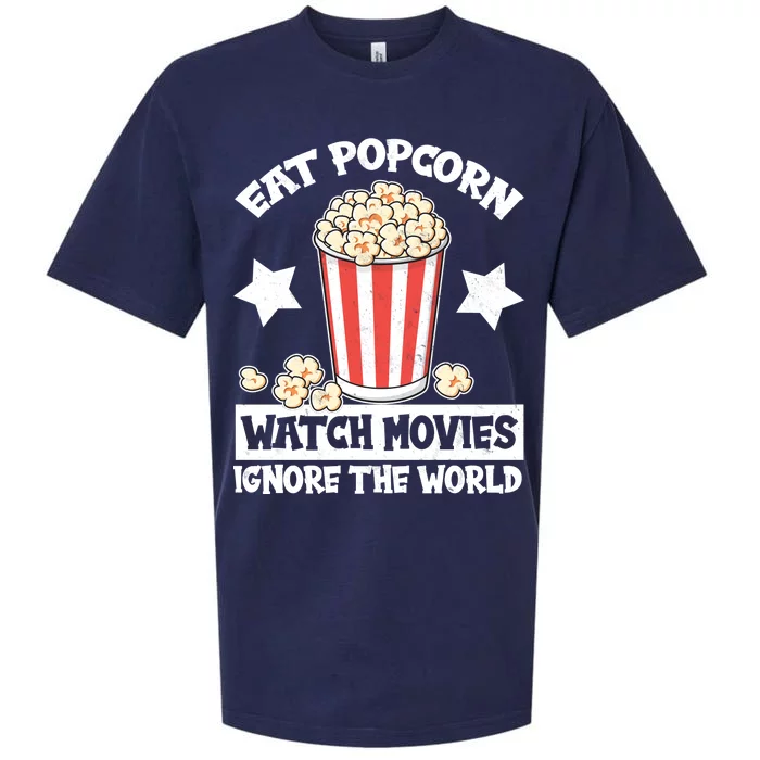 Eat Popcorn Watch Movies Ignore The World Sueded Cloud Jersey T-Shirt