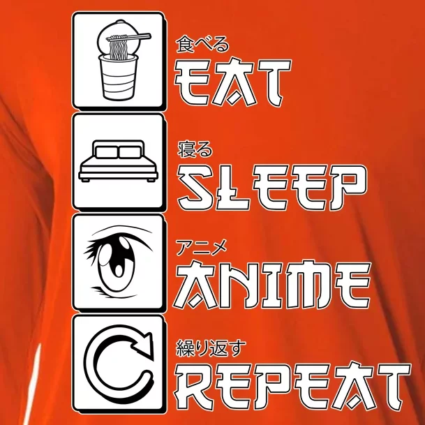 Eat Sleep Anime Repeat Cooling Performance Long Sleeve Crew