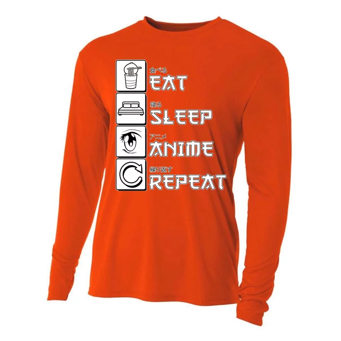 Eat Sleep Anime Repeat Cooling Performance Long Sleeve Crew