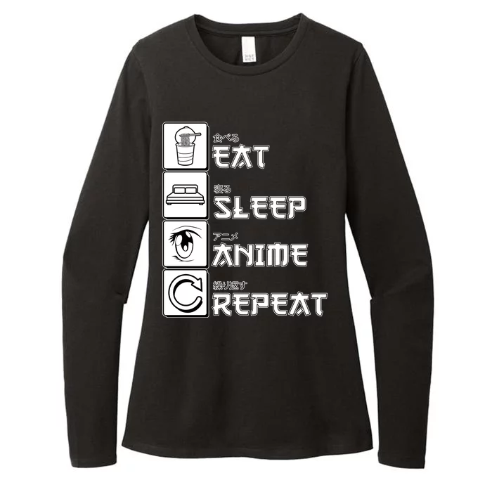 Eat Sleep Anime Repeat Womens CVC Long Sleeve Shirt